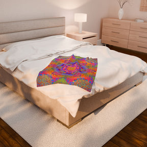 Psychedelic Mandala Velveteen Plush Blanket