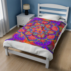 Psychedelic Mandala Velveteen Plush Blanket