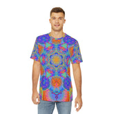 Psychedelic Metatrons Cube Mandala - Men's Polyester Tee