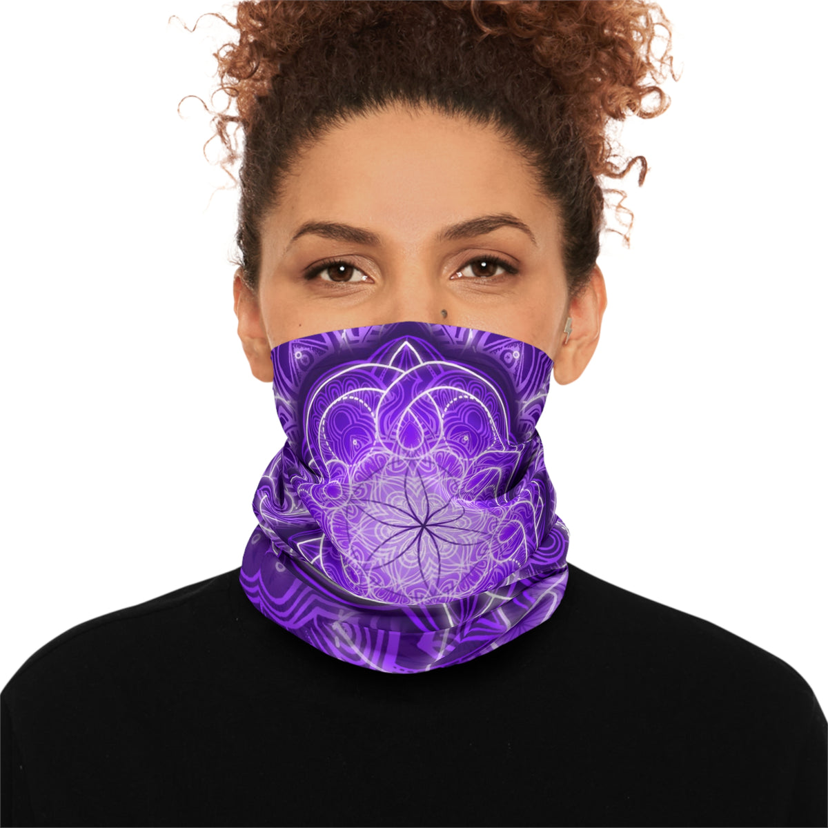 Purple flower of Life Mandala Neck Gaiter - Lightweight Stylish Face Covering for Outdoor Adventures