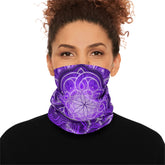 Purple flower of Life Mandala Neck Gaiter - Lightweight Stylish Face Covering for Outdoor Adventures