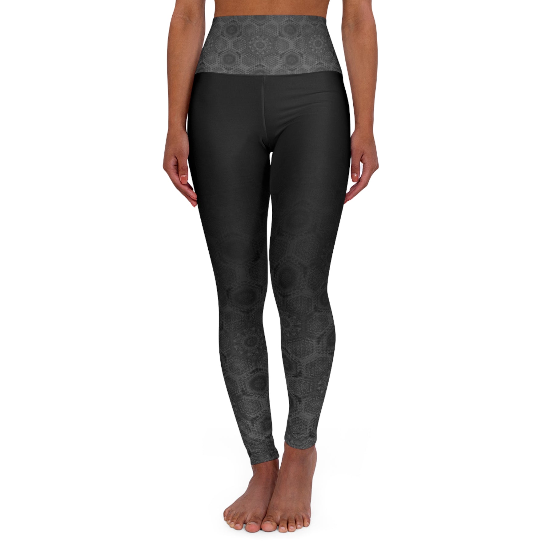 Sacred Geometry Pattern - High Waisted Yoga Leggings