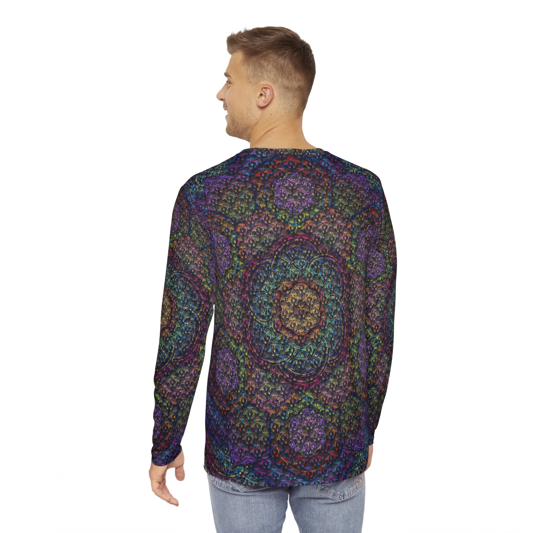 Mushroom Mandala Men's Long Sleeve Shirt