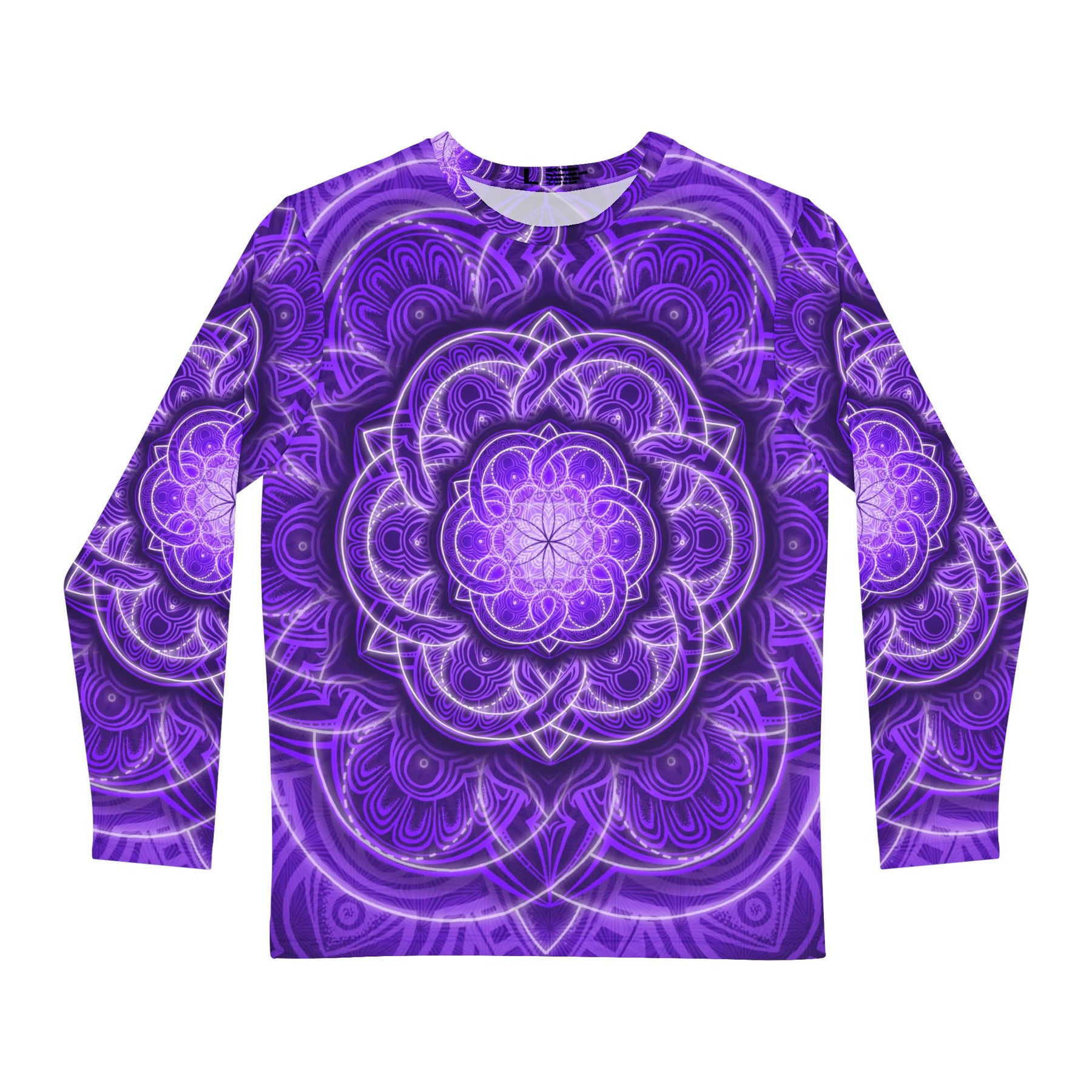 Purple Flower of Life Men's Long Sleeve Shirt