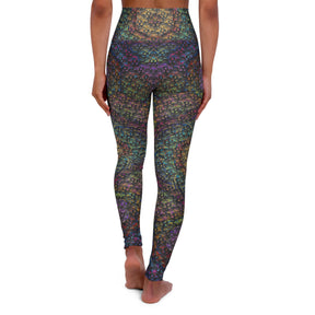 Mushroom Mandala - High Waisted Yoga Leggings