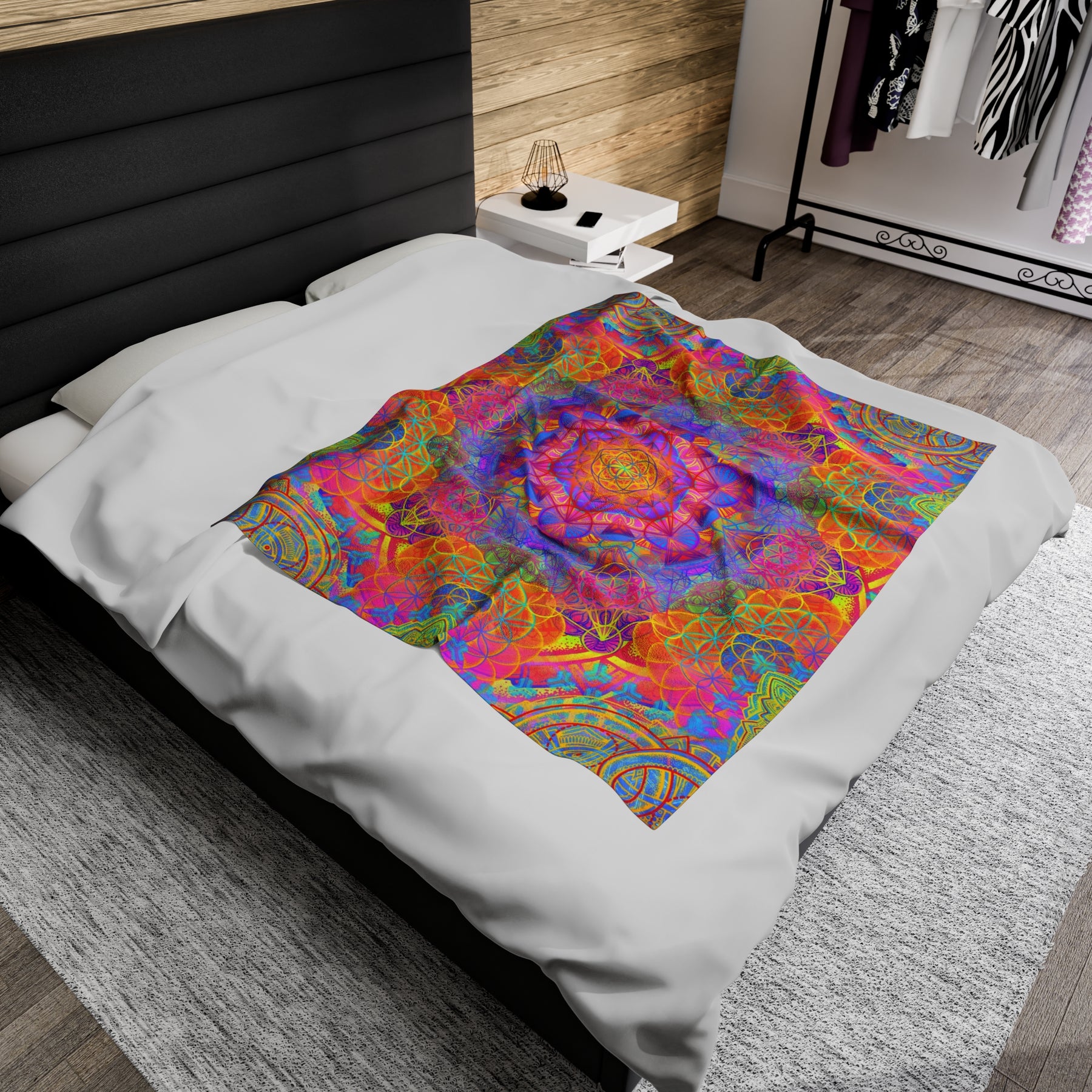 Sunrise Mandala - Velveteen Plush Blanket