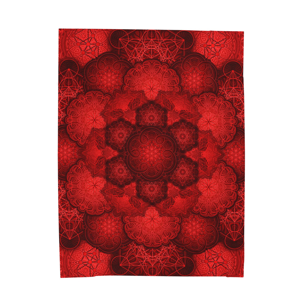 Red Mandala Velveteen Plush Blanket