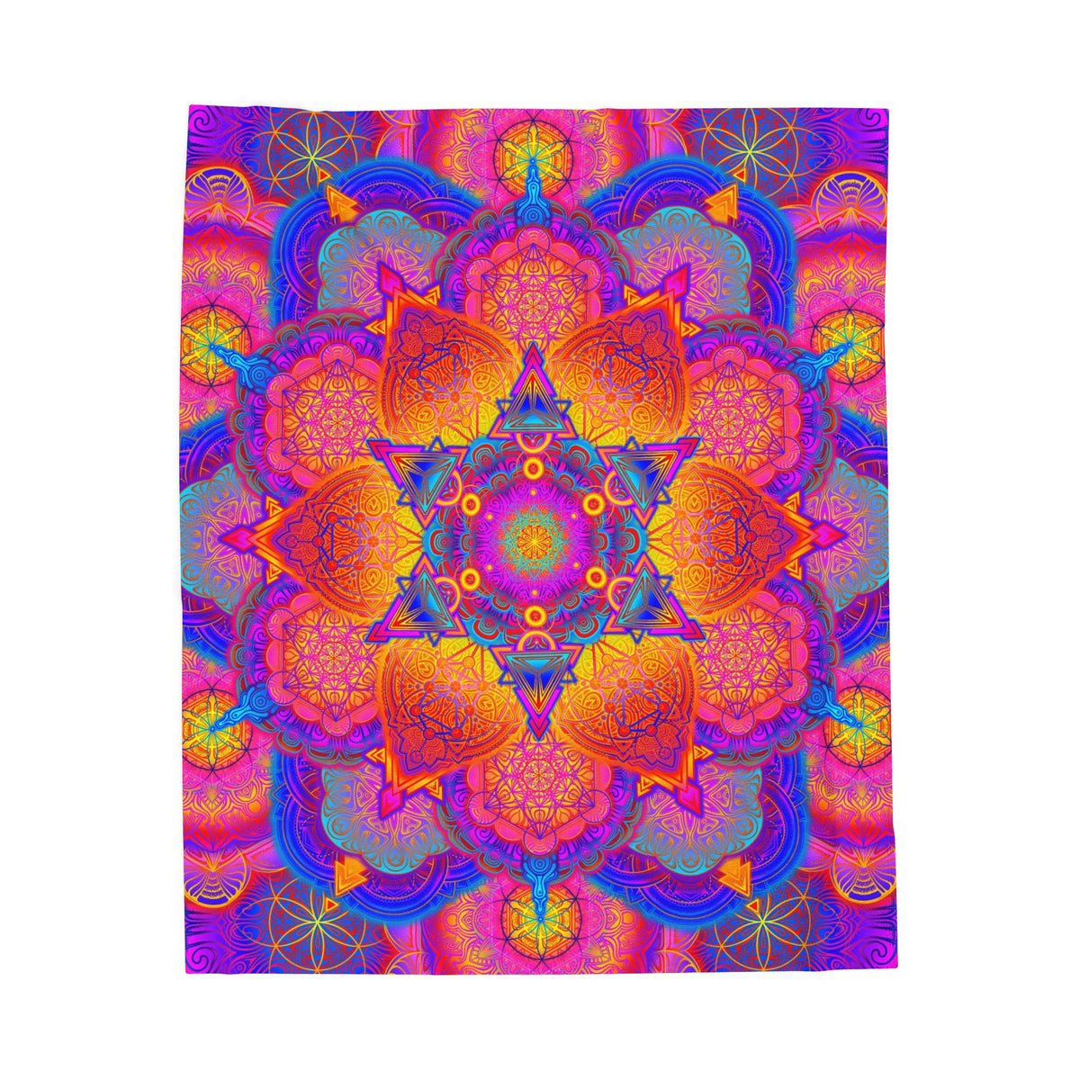 Psychedelic Mandala Velveteen Plush Blanket