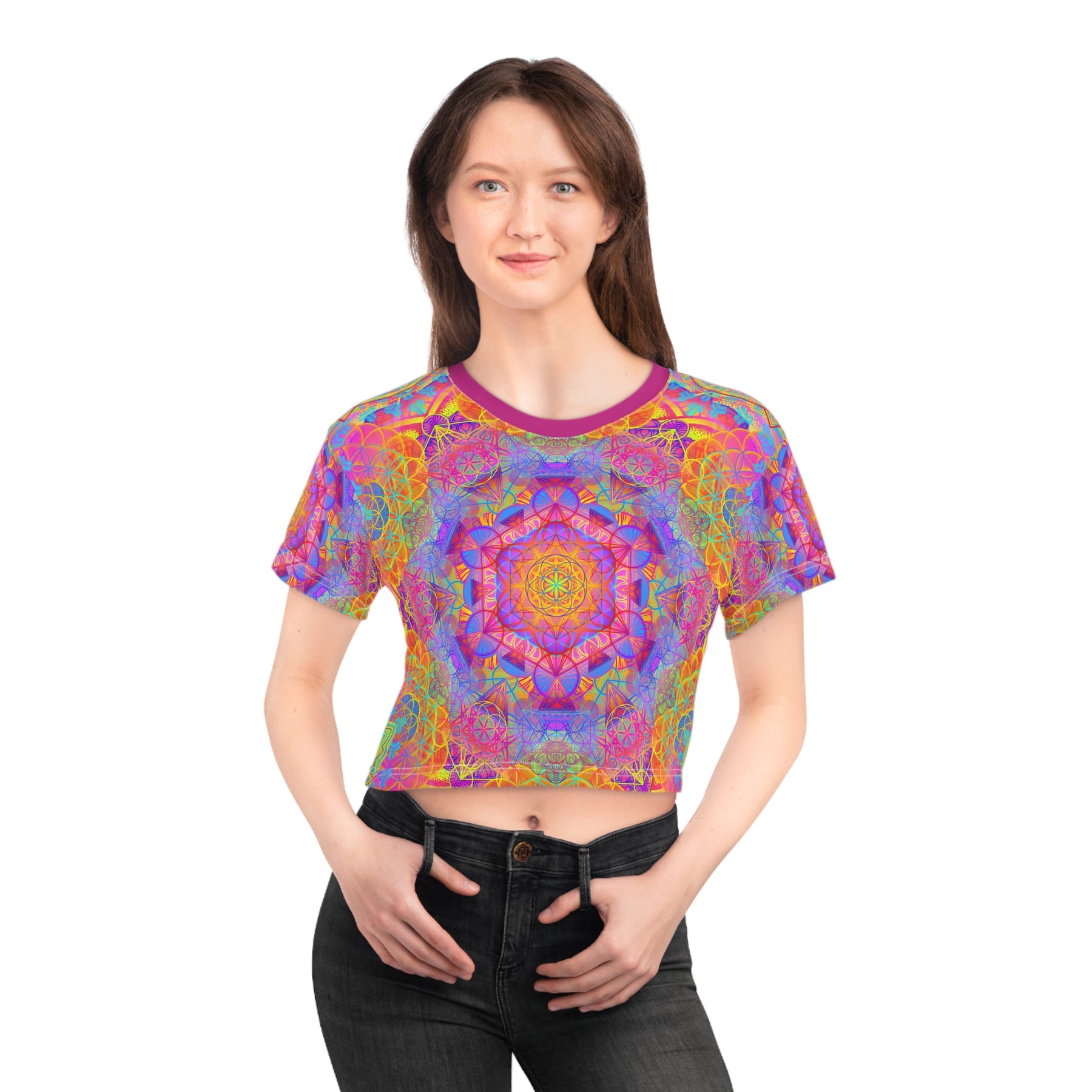 Psychedelic Mandala Crop Tee