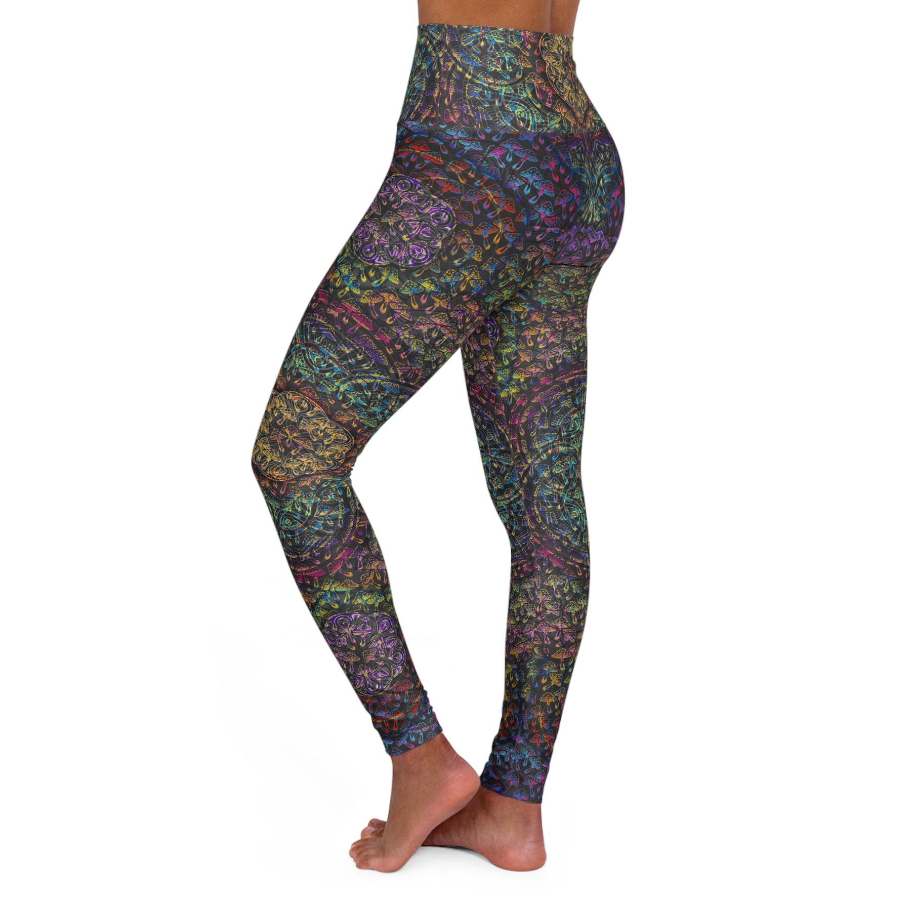 Mushroom Mandala - High Waisted Yoga Leggings