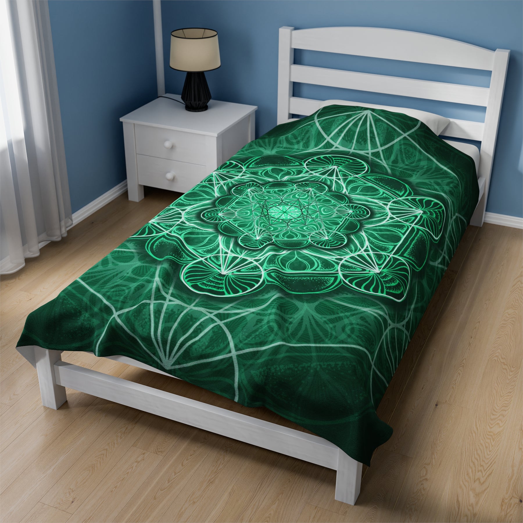 Malachite Mandala Velveteen Plush Blanket