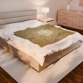Natural Sacred Geometry Velveteen Plush Blanket