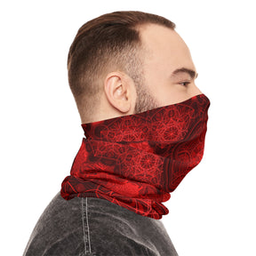 Red Sacred Geometry Mandala Neck Gaiter - Lightweight Stylish Face Covering for Outdoor Adventures