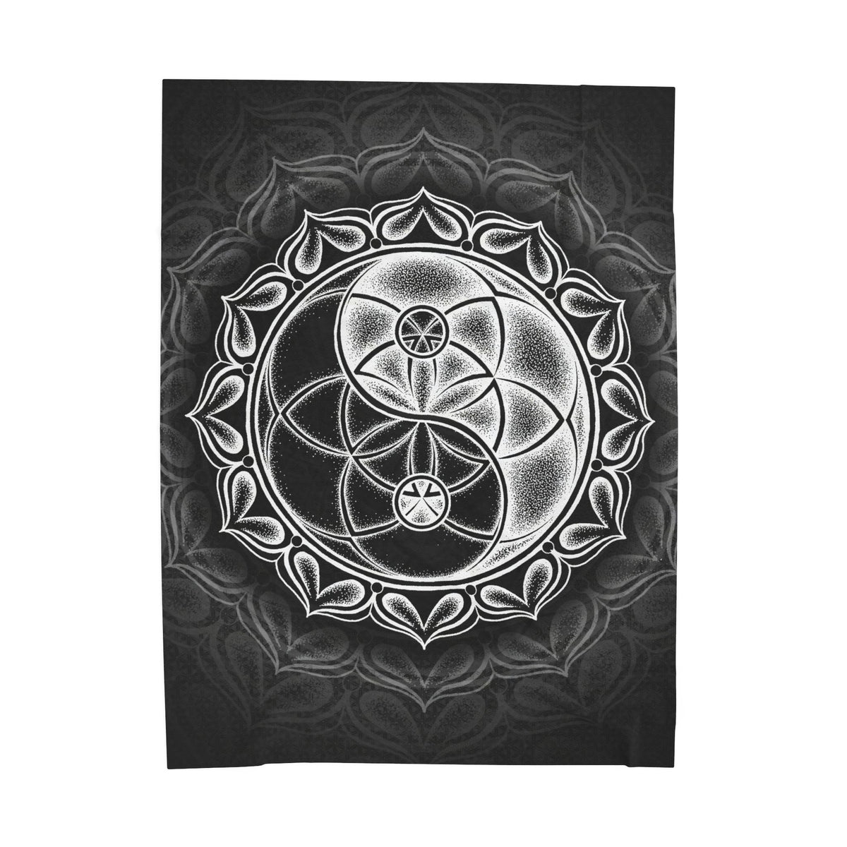 Seed of Life Yin Yang Velveteen Plush Blanket