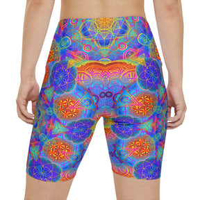 Psychedelic Metatrons Cube Mandala Workout Shorts