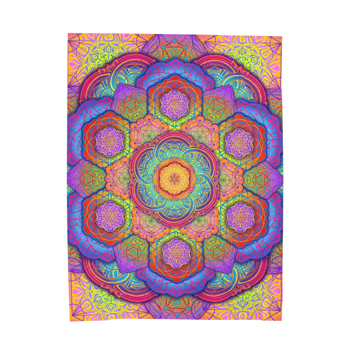Psychedelic Mandala Velveteen Plush Blanket