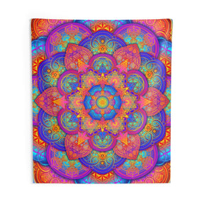 Psychedelic Metatron's Cube Mandala Wall Tapestry