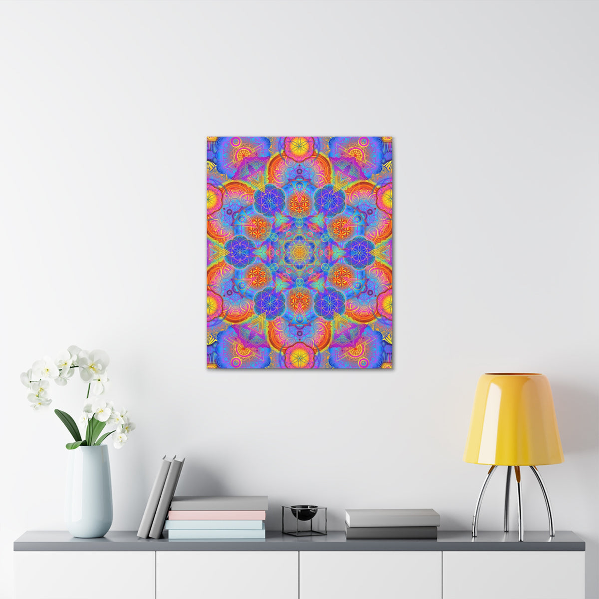 Psychedelic Metatron's Cube Canvas Print