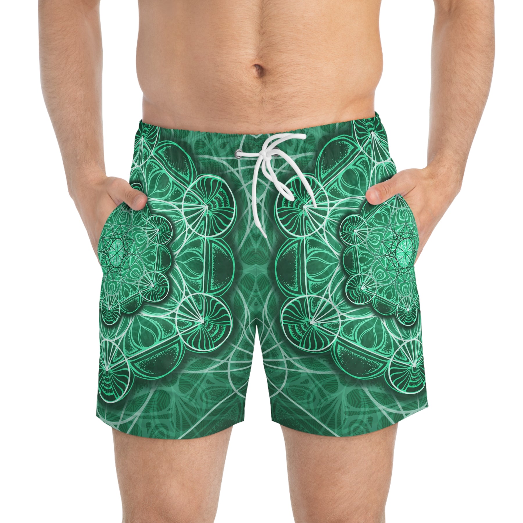 Malachite Mandala Swim Trunks