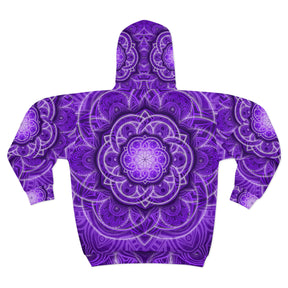 Purple Flower of Life Unisex Zip Hoodie