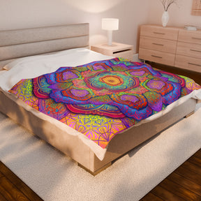 Psychedelic Mandala Velveteen Plush Blanket