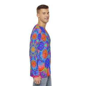 Psychedelic Mutations Cube Mandala Men's Long Sleeve Shirt