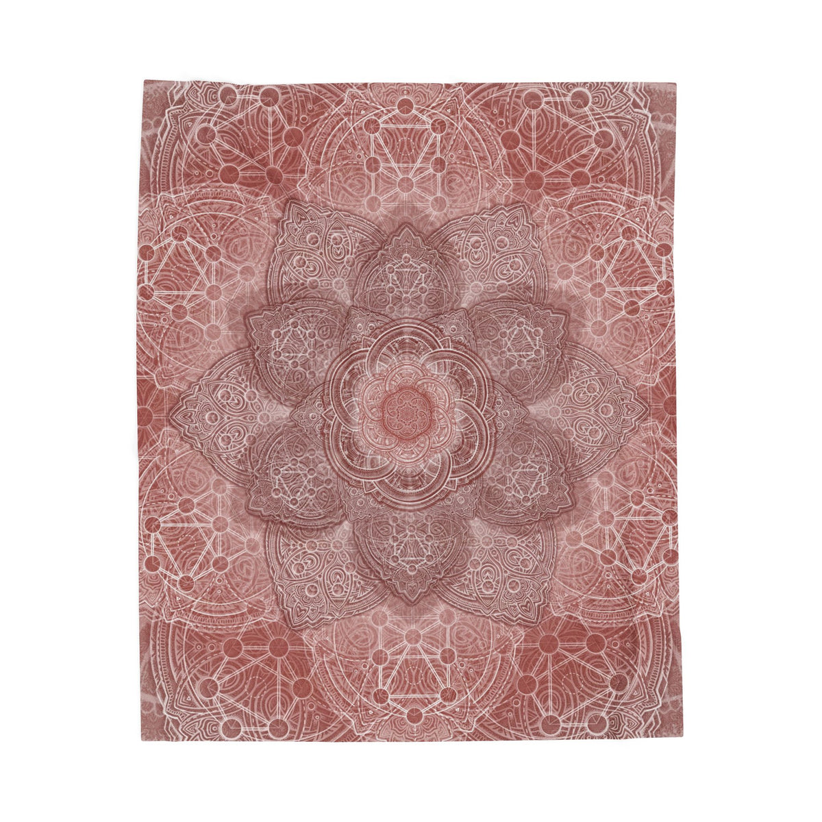 Red Mandala Velveteen Plush Blanket