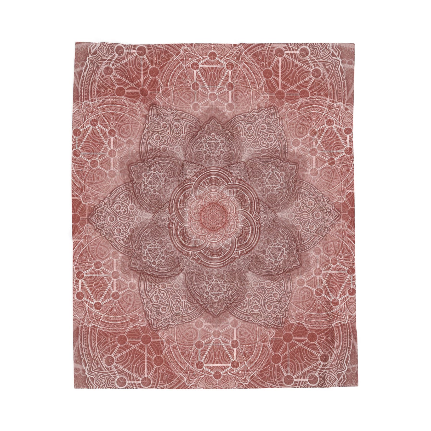 Red Mandala Velveteen Plush Blanket