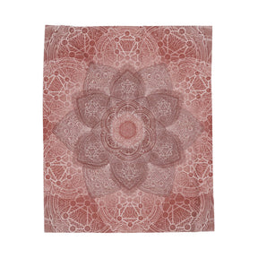 Red Mandala Velveteen Plush Blanket