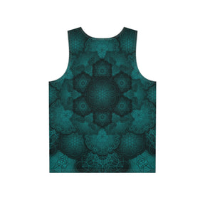 Teal Sacred Geometry Mandala Men's Tank
