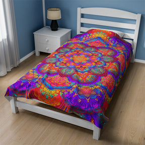 Psychedelic Mandala Velveteen Plush Blanket