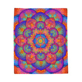 Psychedelic Metatron's Cube Mandala - Velveteen Plush Blanket