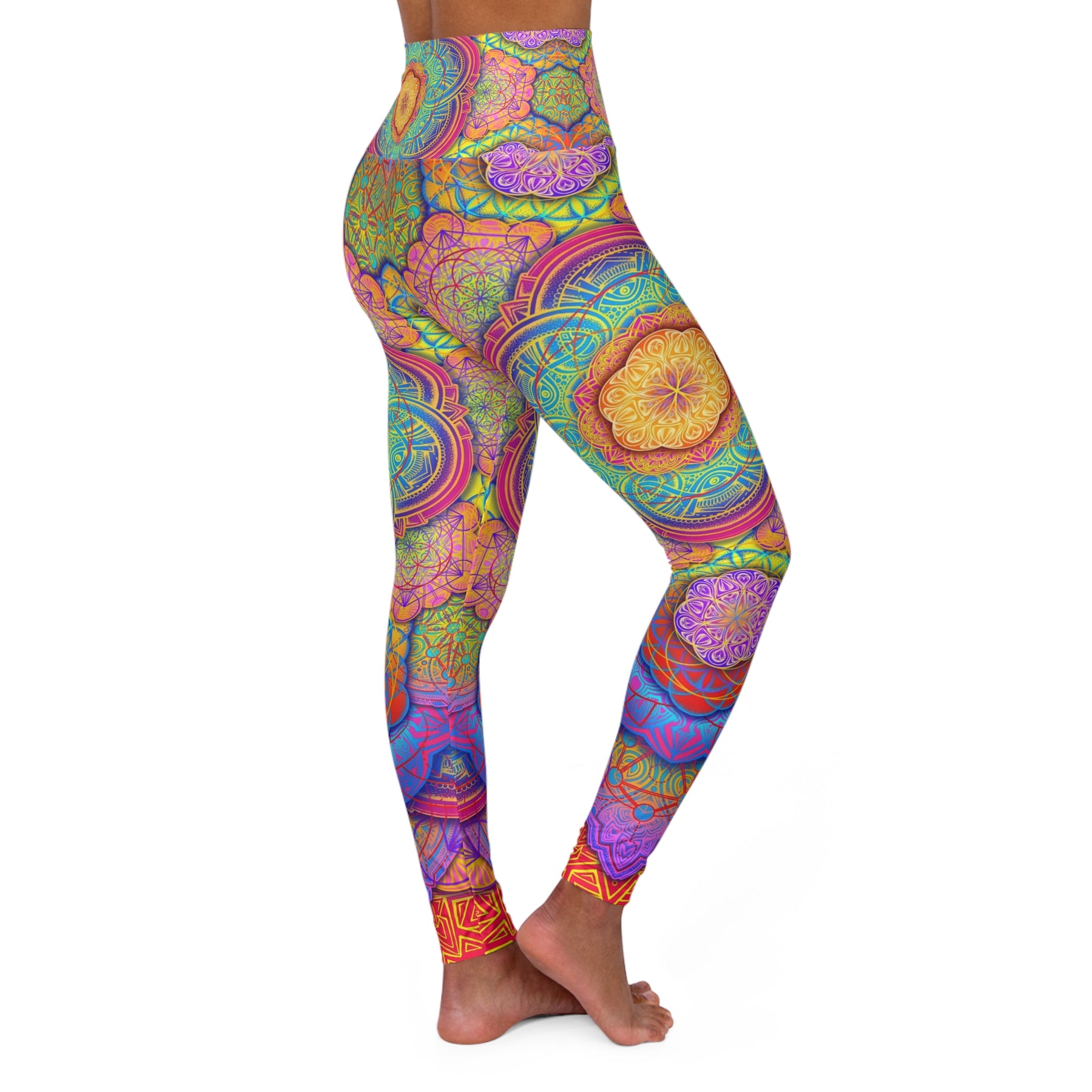 Bicycle Day Mandala High Waisted Yoga Leggings