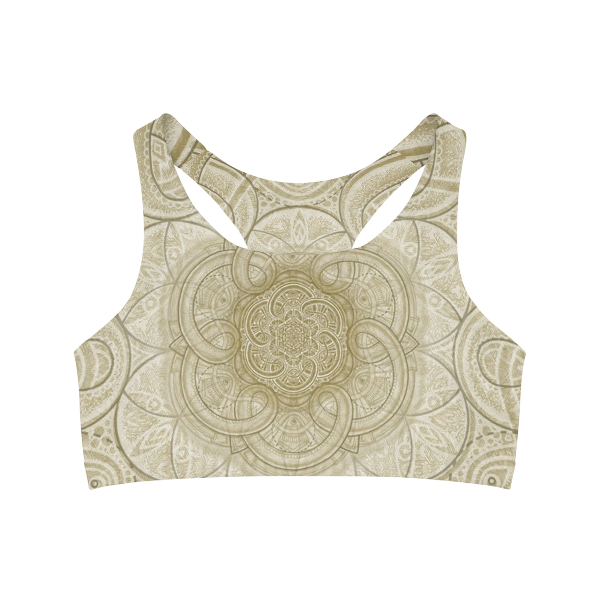 Earth Tone Flower of Life Seamless Sports Bra