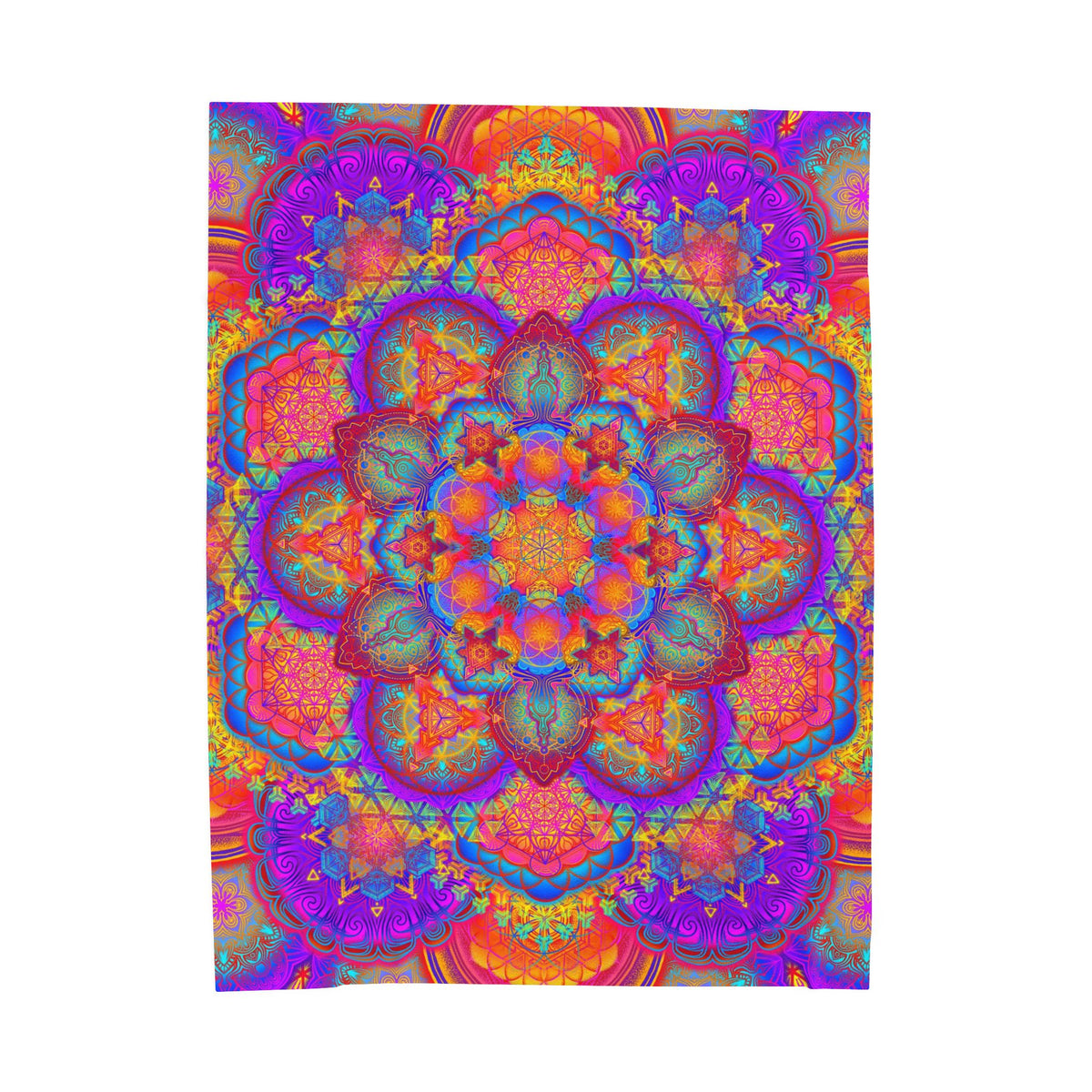 Psychedelic Mandala Velveteen Plush Blanket