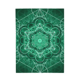 Green Metatrons Cube Velveteen Plush Blanket
