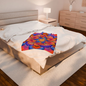 Psychedelic Mandala Velveteen Plush Blanket