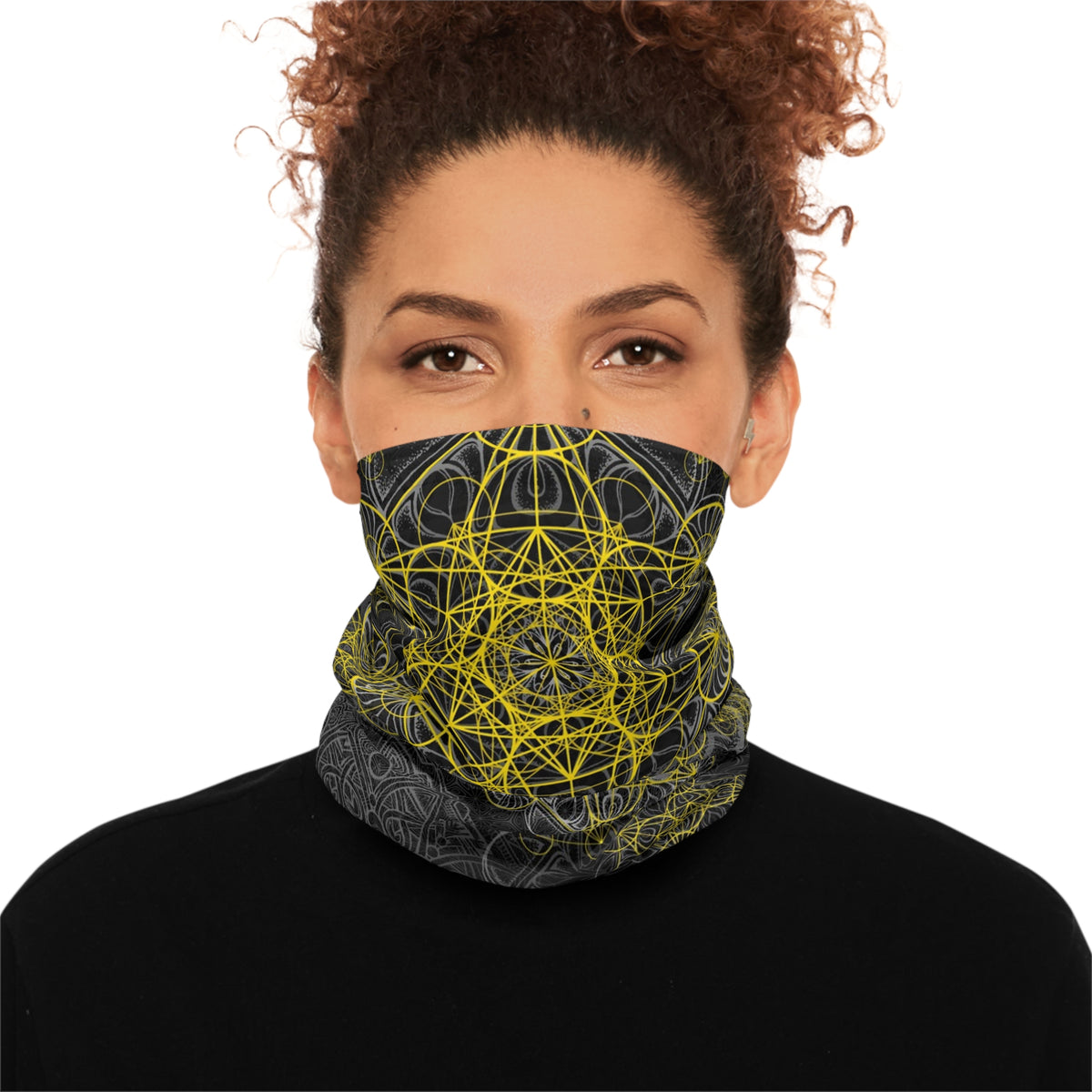 Metatron's Cube Mandala Neck Gaiter - Lightweight Stylish Face Covering for Outdoor Adventures
