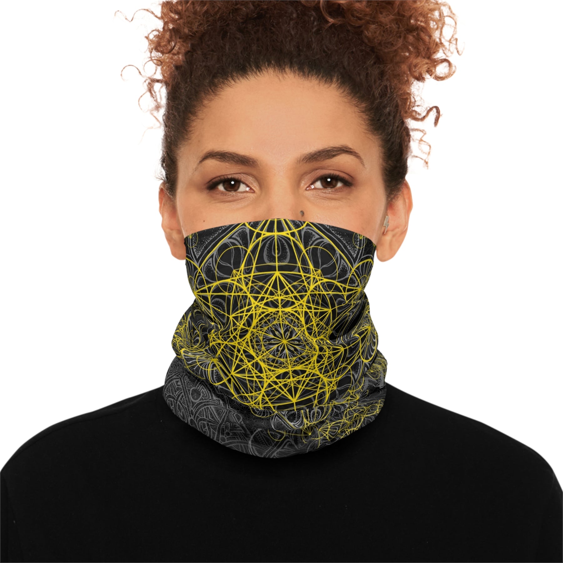Metatron's Cube Mandala Neck Gaiter - Lightweight Stylish Face Covering for Outdoor Adventures