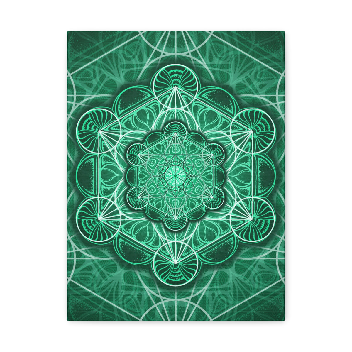 Malachite Mandala Canvas Print