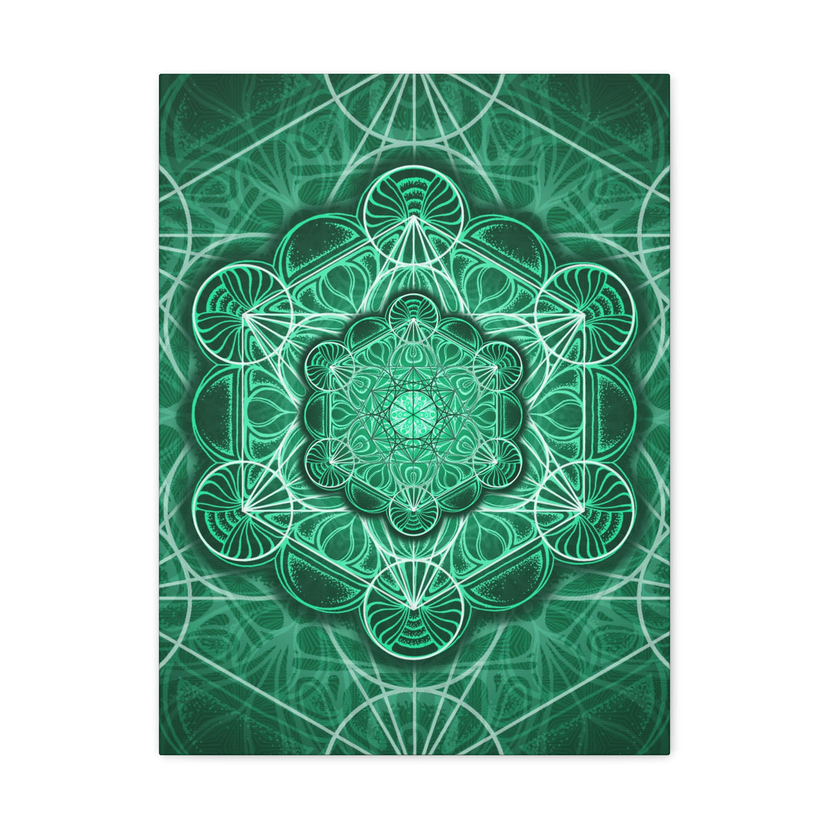 Malachite Mandala Canvas Print