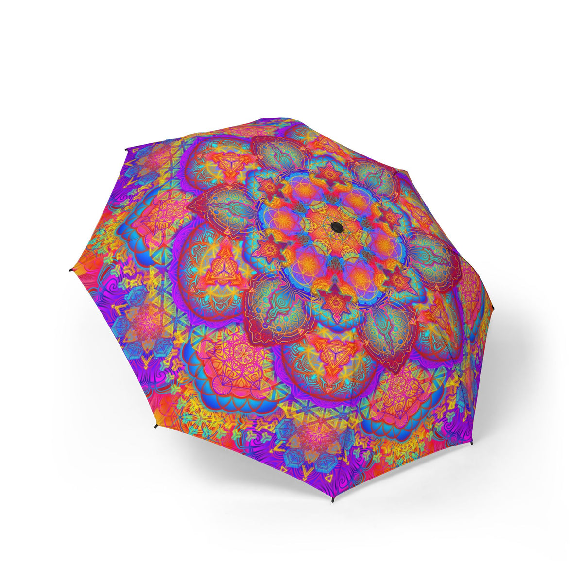 Psychedelic Mandala Automatic Foldable Umbrella