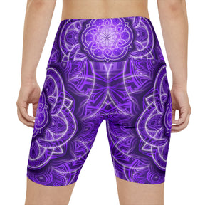 Purple Flower of Life Workout Shorts