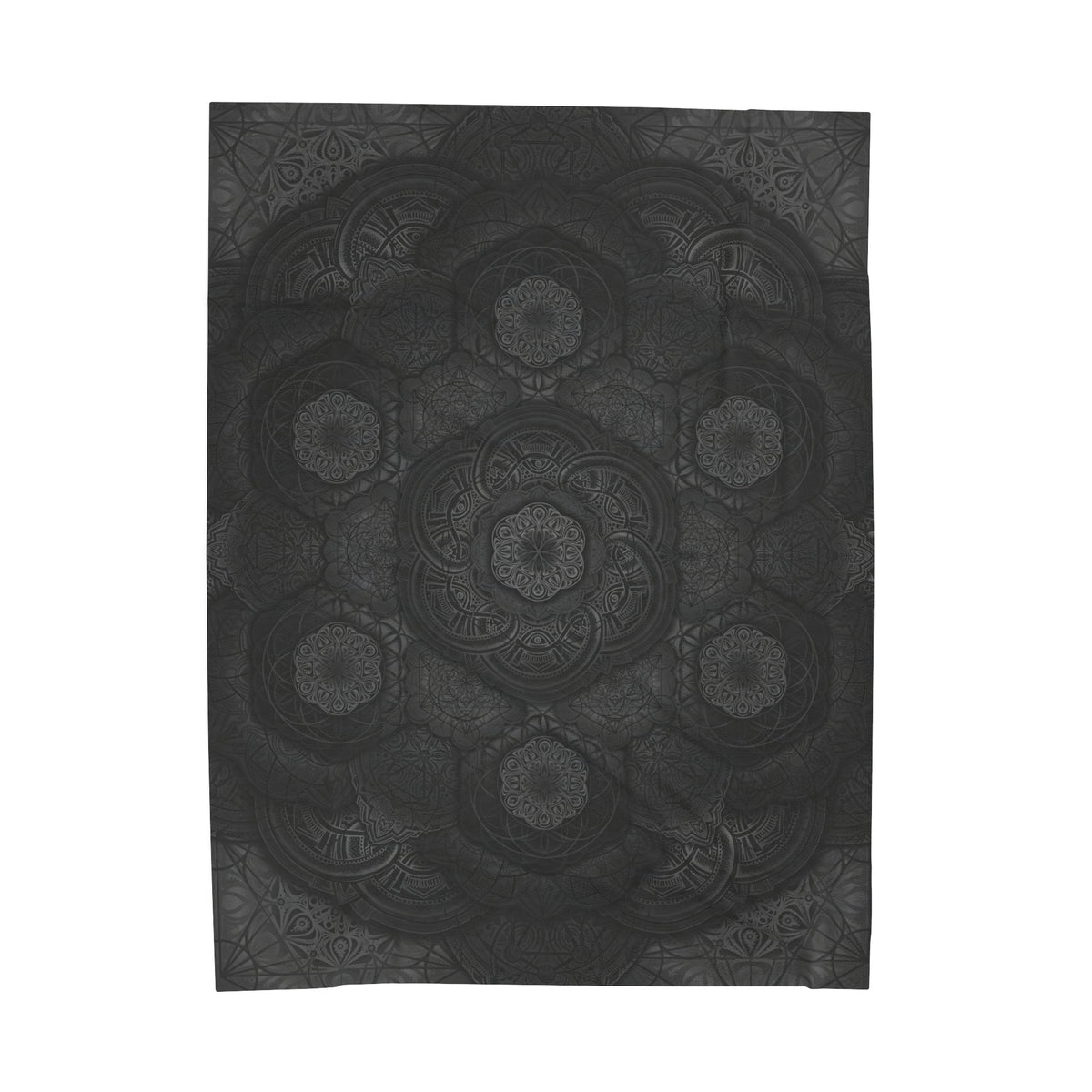 Blackout Mandala Velveteen Plush Blanket