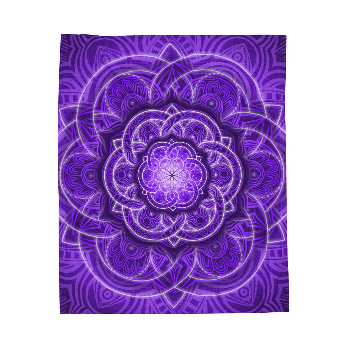 Purple Flower of Life Velveteen Plush Blanket