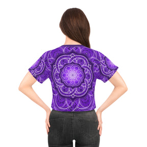 Purple Flower of Life Crop Tee