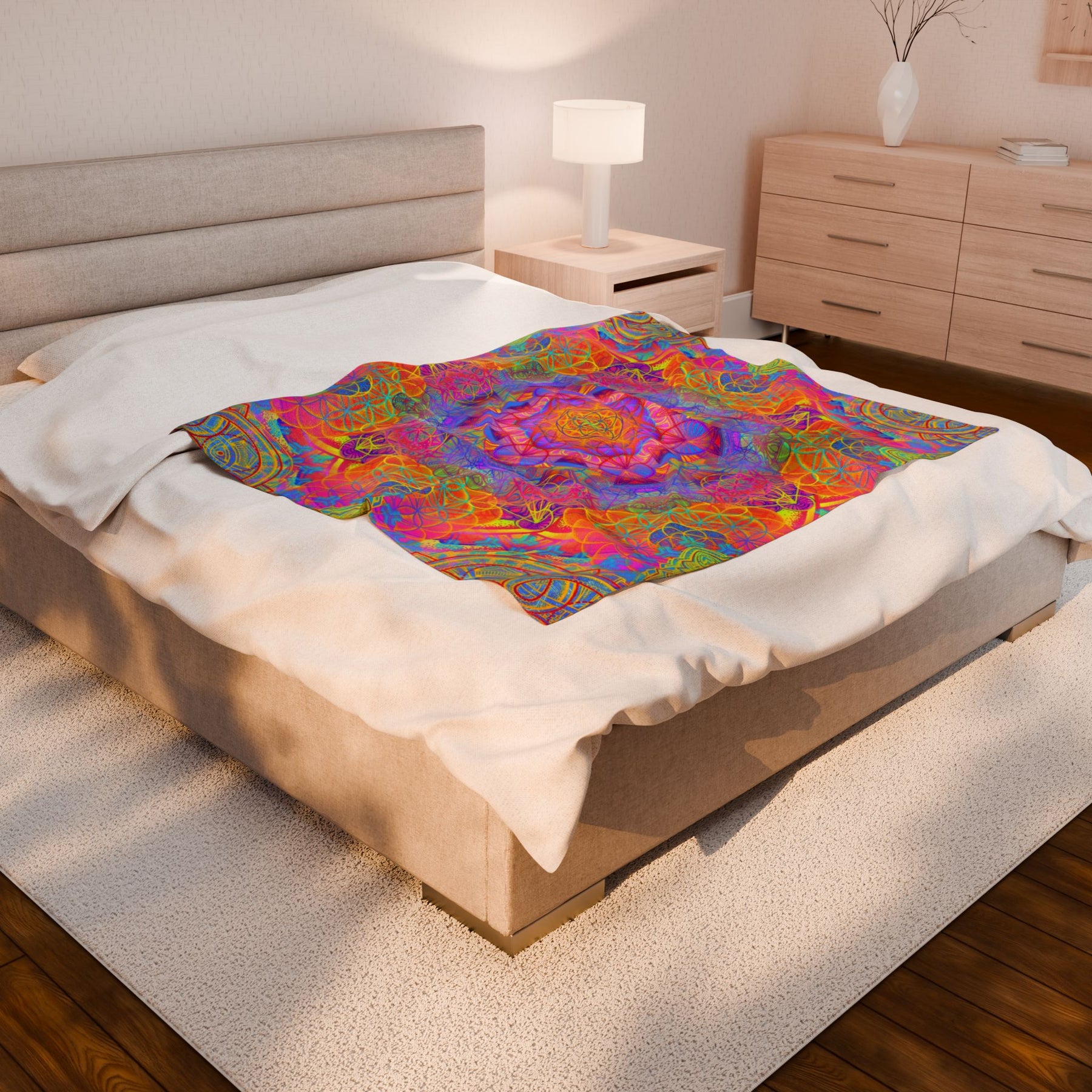 Psychedelic Mandala Velveteen Plush Blanket