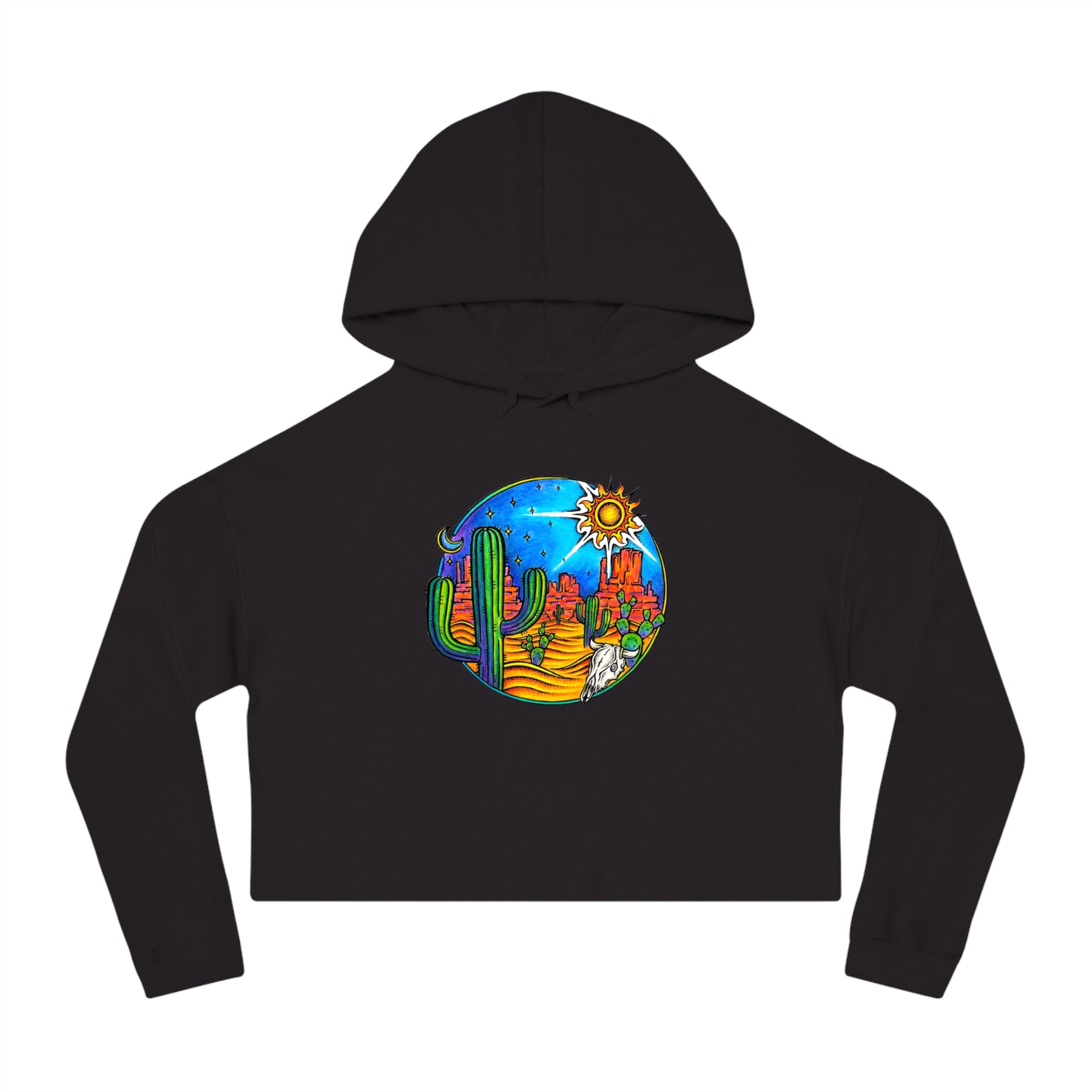 Desert Cactus - Women’s Cropped Hooded Sweatshirt