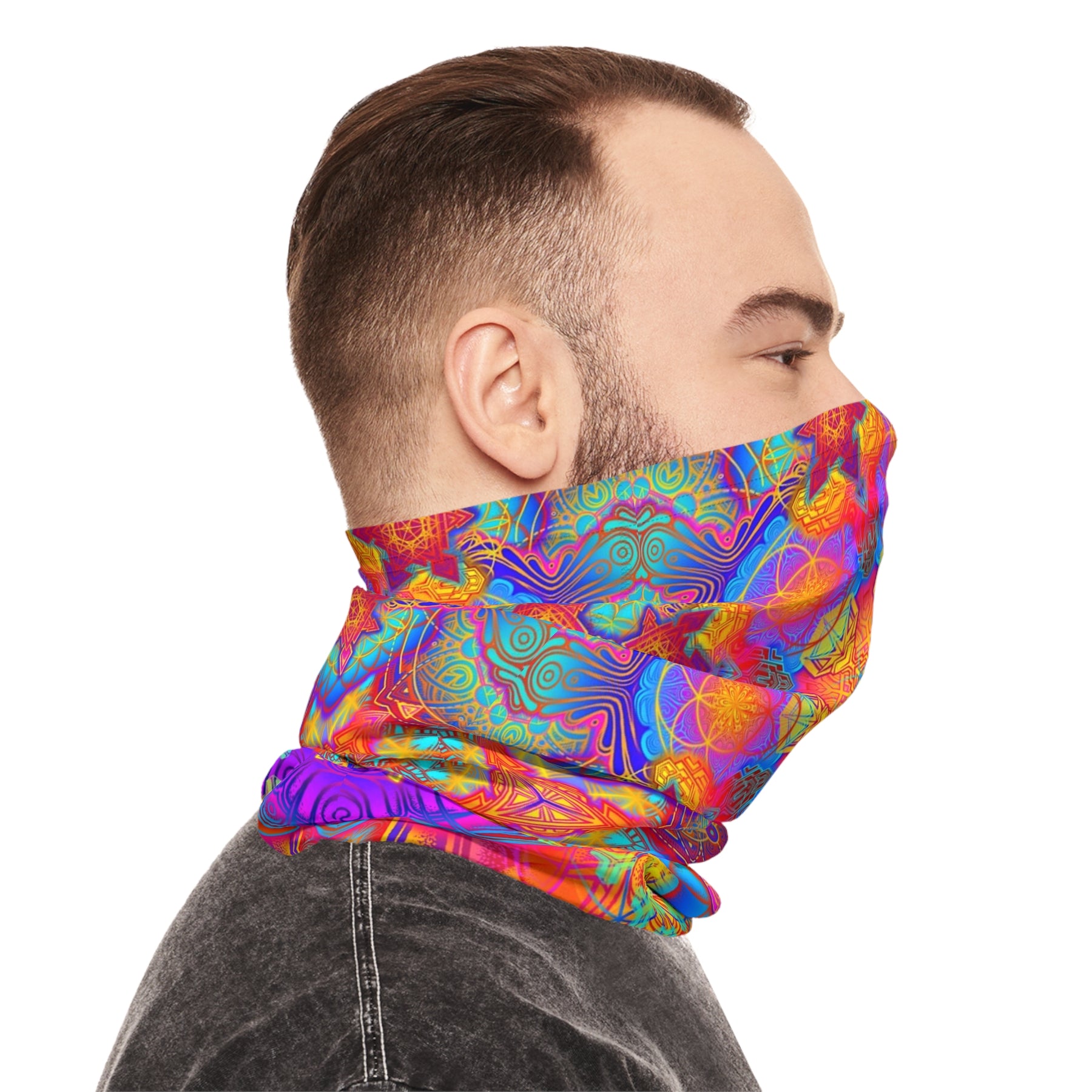 Psychedelic Mandala Neck Gaiter - Lightweight Stylish Face Covering for Outdoor Adventures