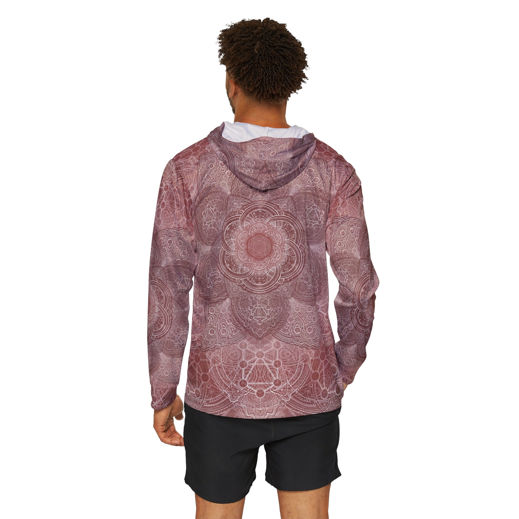 Red Sacred Geometry Men's Sun Hoodie